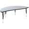 Flash Furniture Half Round 30 W, 60 L, 25.25 H, Chrome, Laminate, Particleboard, Steel, Grey XU-A60-HCIRC-GY-T-P-GG - alternate 9